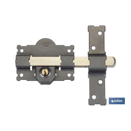 CERROJO LLAVE/LLAVE PINTADO GRIS L/105 - 70 mm