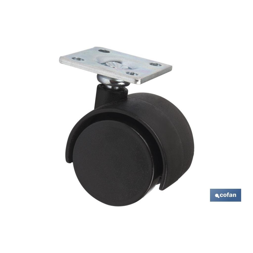 RUEDA PLASTIC Ø30MM PLACA Venta unitaria