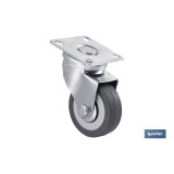 RUEDA GOMA/GRIS PLACA Ø50X18MM