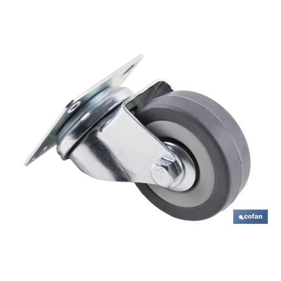 RUEDA GOMA/GRIS PLACA Ø50X18MM Venta unitaria
