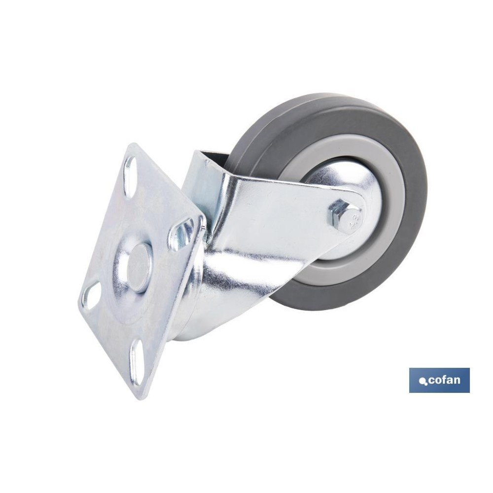 RUEDA GOMA/GRIS PLACA Ø75X22MM Venta unitaria