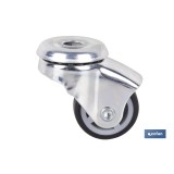 RUEDA GOMA/GRIS PASANTE Ø30X18MM