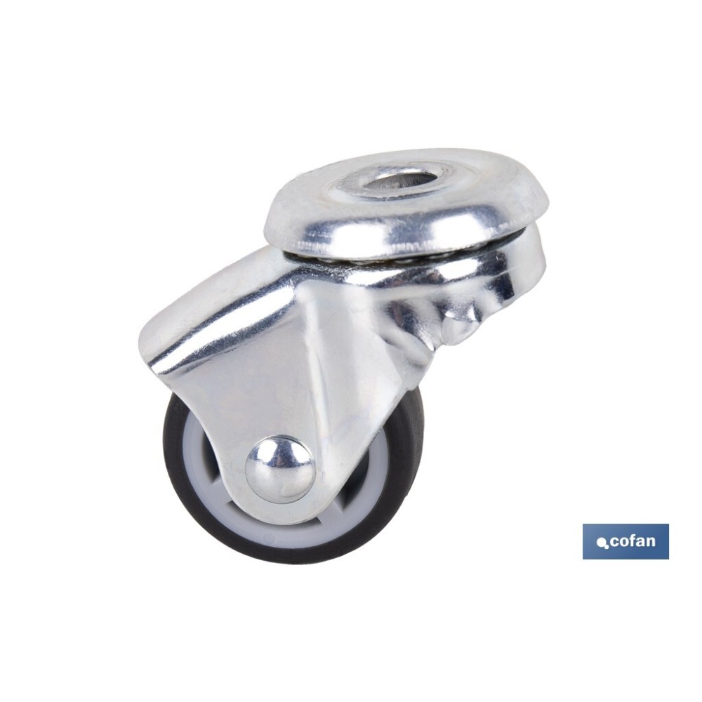 RUEDA GOMA/GRIS PASANTE Ø30X18MM Venta unitaria