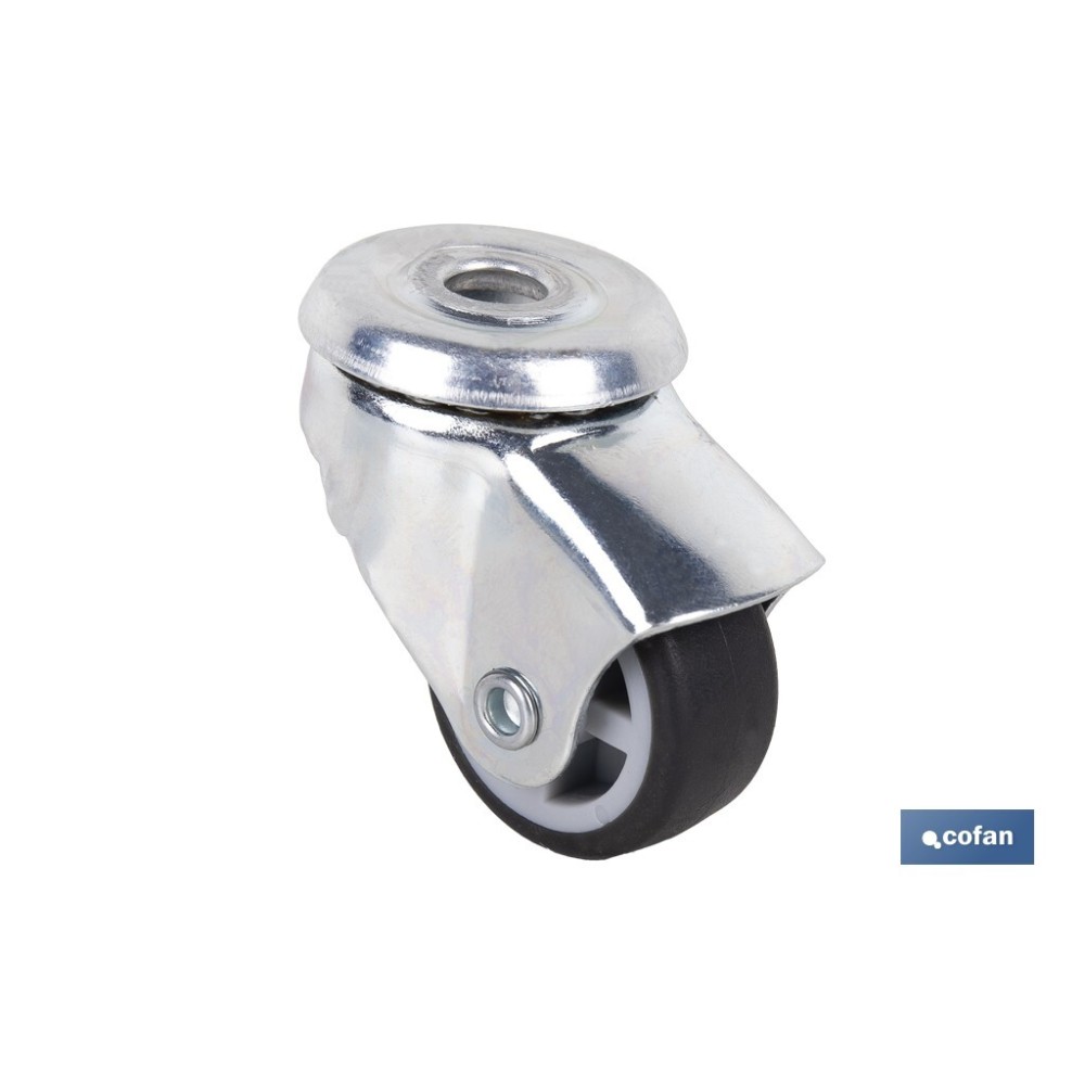 RUEDA GOMA/GRIS PASANTE Ø30X18MM Venta unitaria