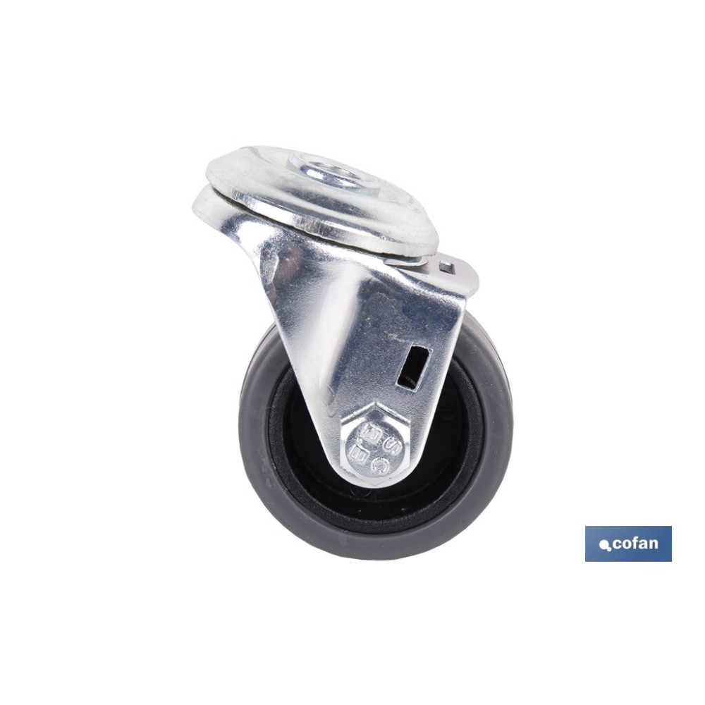 RUEDA GOMA/GRIS PASANTE Ø40X18MM