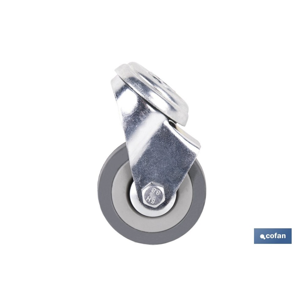RUEDA GOMA/GRIS PASANTE Ø50X18MM