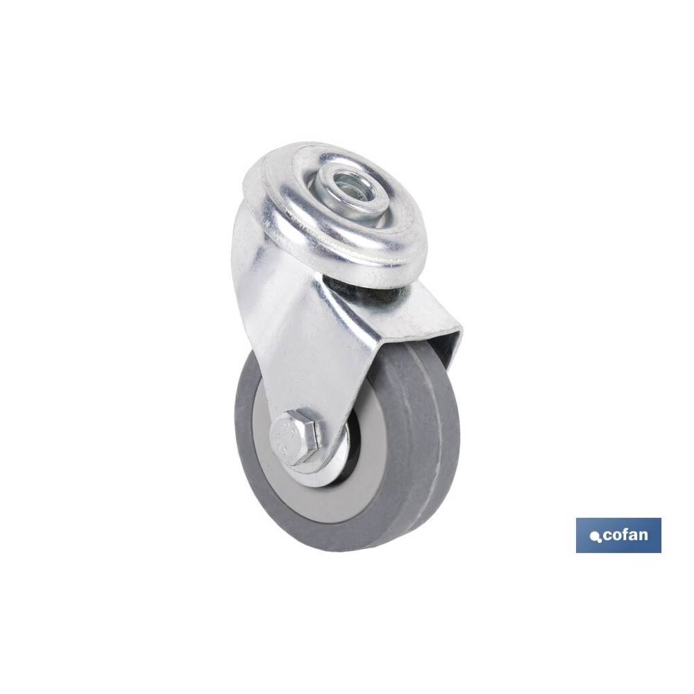 RUEDA GOMA/GRIS PASANTE Ø50X18MM Venta unitaria