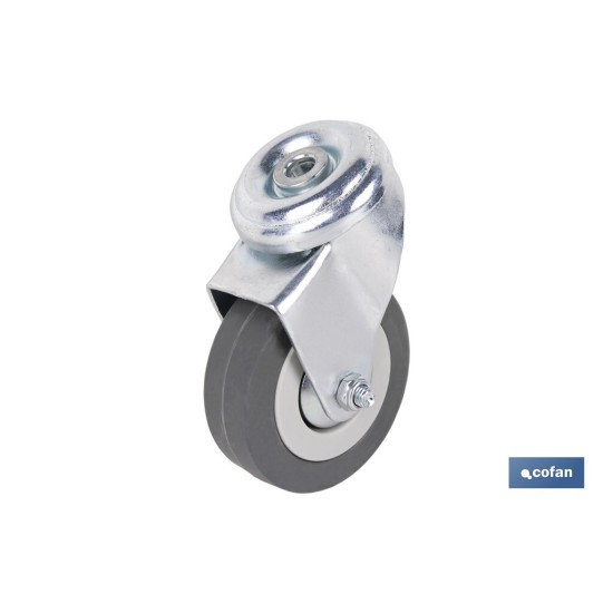RUEDA GOMA/GRIS PASANTE Ø65X21MM