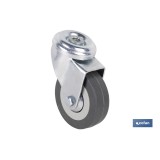RUEDA GOMA/GRIS PASANTE Ø65X21MM