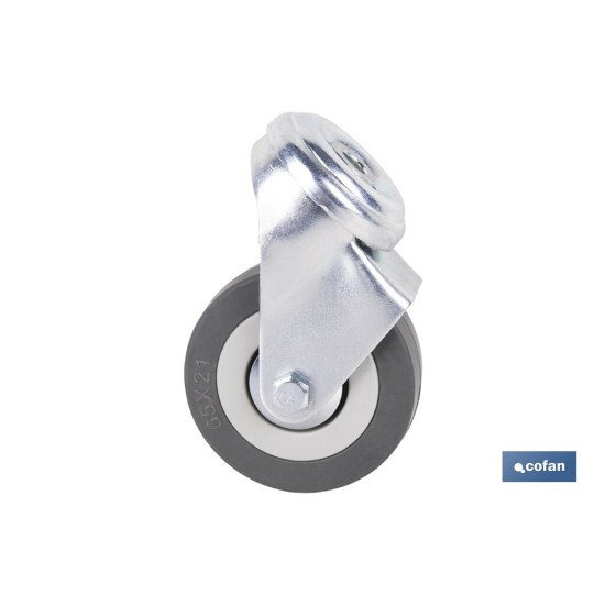 RUEDA GOMA/GRIS PASANTE Ø60X22MM Venta unitaria