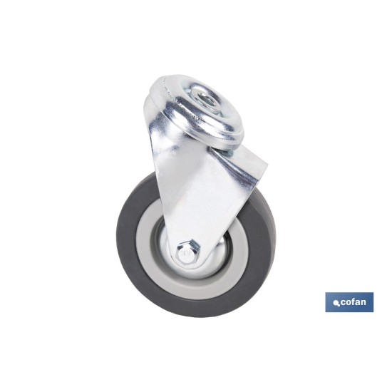 RUEDA GOMA/GRIS PASANTE Ø75X22MM Venta unitaria