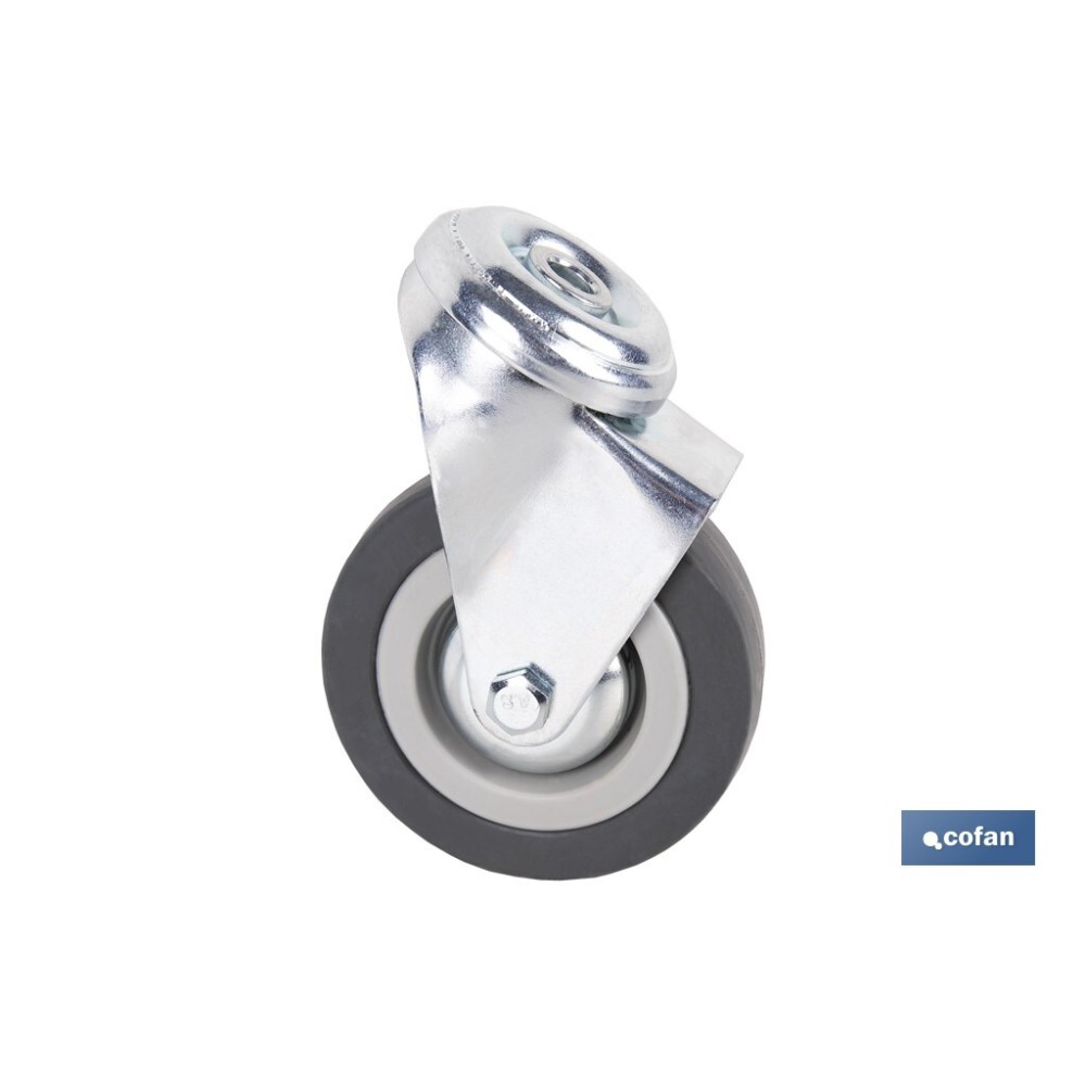 RUEDA GOMA/GRIS PASANTE Ø75X22MM Venta unitaria