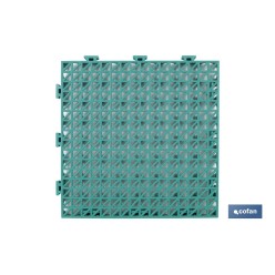 SET DE 4 UDS. LOSETA ALVEOLADA VERDE DE PVC 33 X 33 X 2 CM
