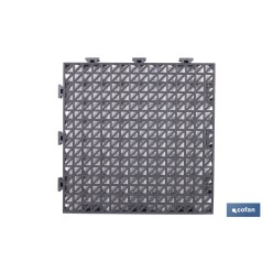 SET DE 4 UDS. LOSETA ALVEOLADA GRIS OSCURO DE PVC 33 X 33 X 2 CM