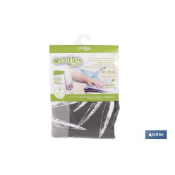 FUNDA ACOLCHADA PARA TABLA DE PLANCHAR 135 X 53 CM  RAMAS BEIGE BITONO