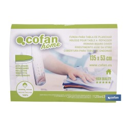 FUNDA ACOLCHADA PARA TABLA DE PLANCHAR 135 X 53 CM  RAMAS BEIGE BITONO
