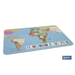 FELPUDO ESTAMPADO DIGITAL  EL MUNDO 40 X 60 CM