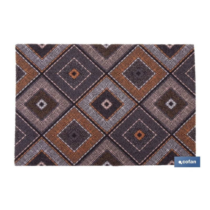 FELPUDO ESTAMPADO DIGITAL ROMBOS  50 x 70 CM