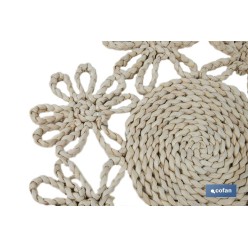 BAJOPLATO FORMA FLOR  FIBRA NATURAL MEDIDA 35 CM