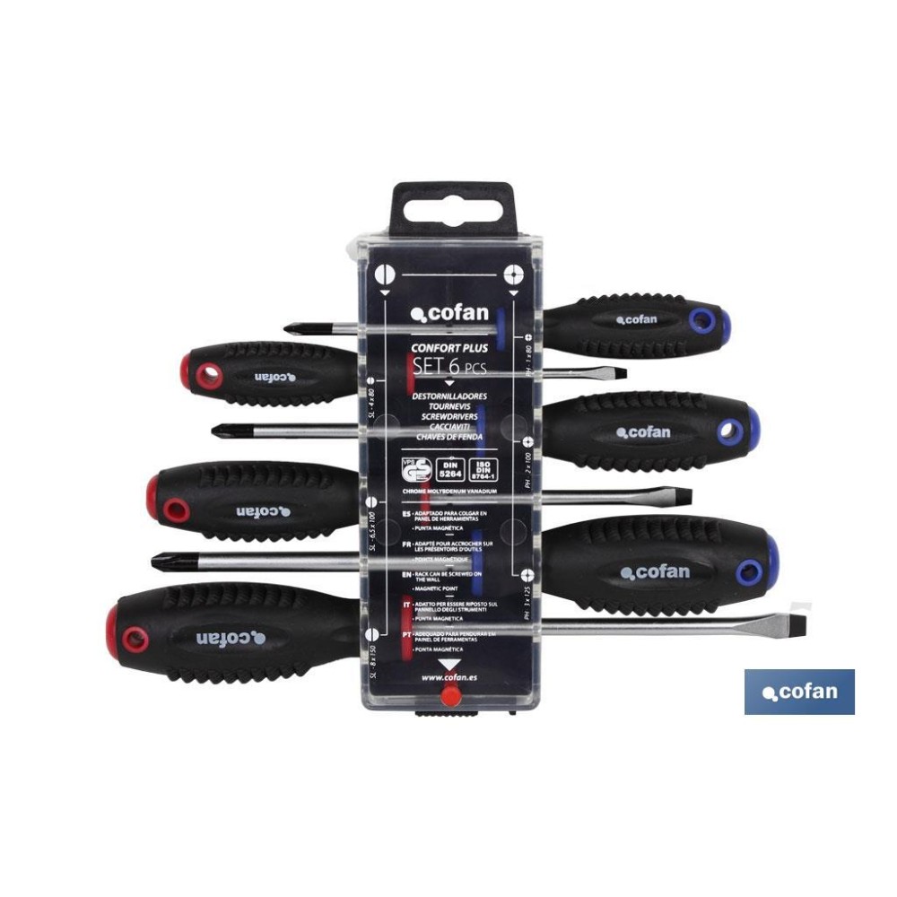 DISPLAY DESTORNILLADORES PLANO-PHILLIPS 6 PCS.