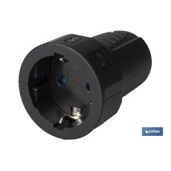 BASE ENCHUFE AEREA GOMA NEGRA (16A-250V)