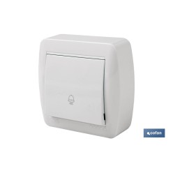 PULSADOR CAMPANA SUPERFICIE MODELO ATLANTIS 10A BLANCO