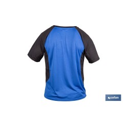CAMISETA TRANSPIRABLE MODELO PILOTE AZUL-NEGRA 160 g/m2 TALLA-M