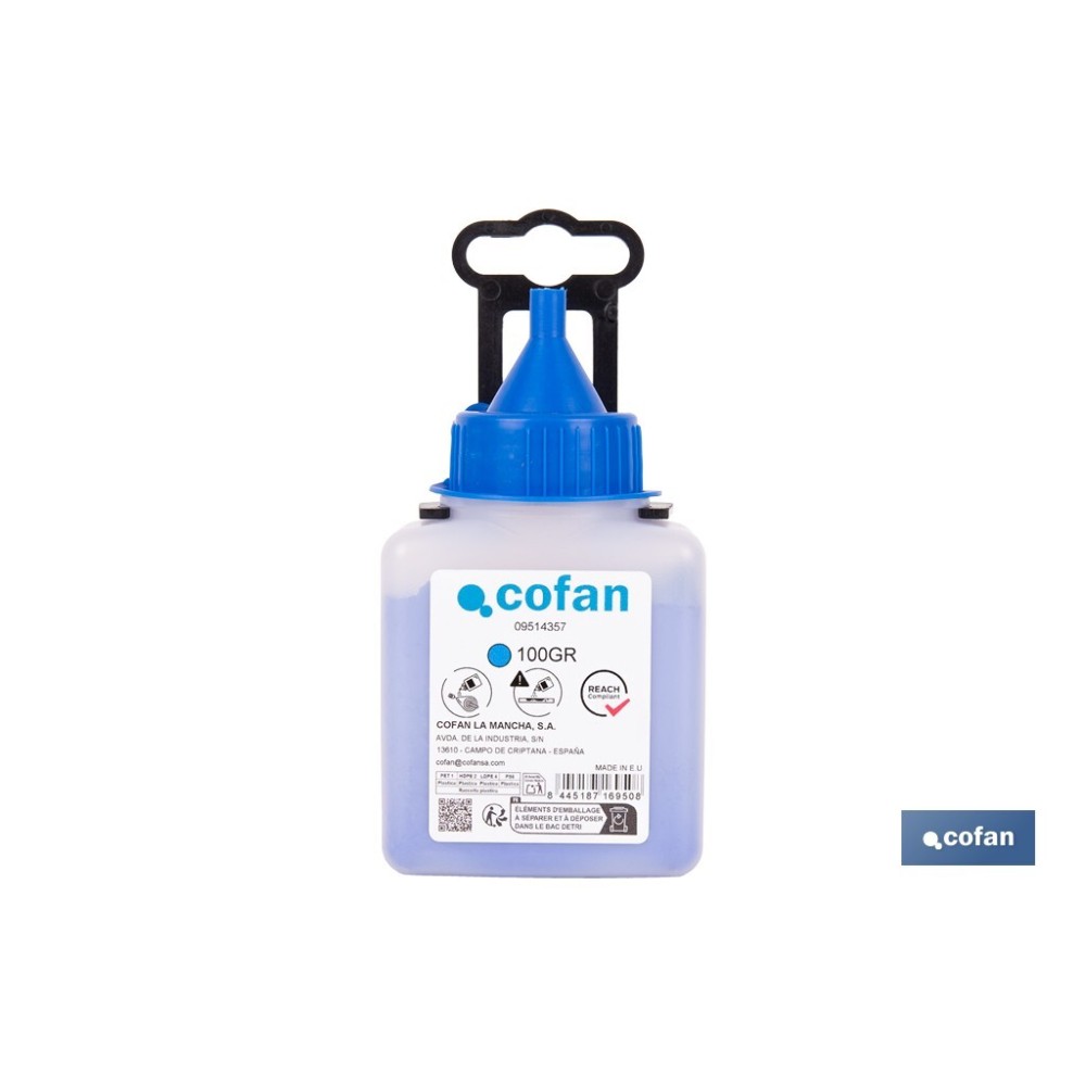 FRASCO DE POLVO AZUL 100 GRS