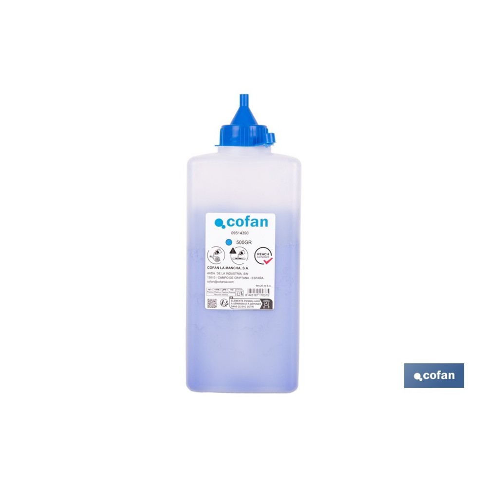 FRASCO DE POLVO AZUL 500 GRS