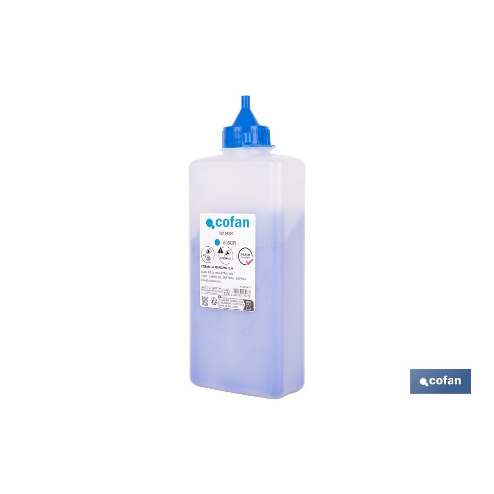 FRASCO DE POLVO AZUL 500 GRS