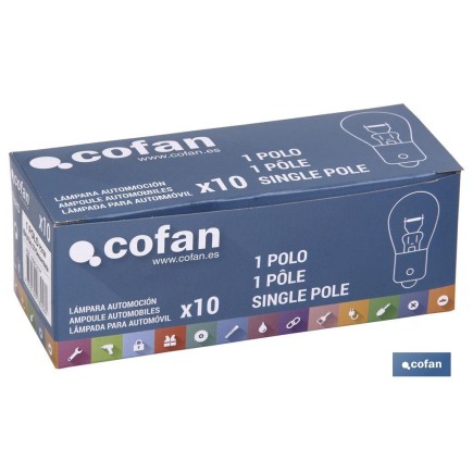 LÁMPARA COFAN P21W (BAU15S) 12V (DESCENTRADA)