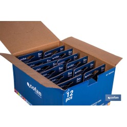 EXPOSITOR DE FLEXÓMETROS CON PROTECCIÓN DE GOMA 19 MM X 5 M 12 UDS.