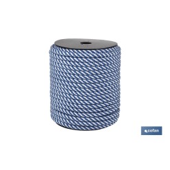 CUERDA HELICOIDAL 14MM 50 M.BCO/AZUL
