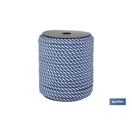 CUERDA HELICOIDAL 16MM 25 M. BCO/AZUL