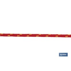 CORDÓN TRENZADO HIPPIE ROJO/AMARILLO 3MM X 100 M