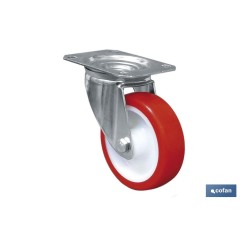 RUEDA POLIURETANO PLACA Ø80X30MM