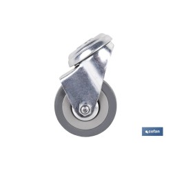 RUEDA GOMA/GRIS PASANTE Ø50X18MM