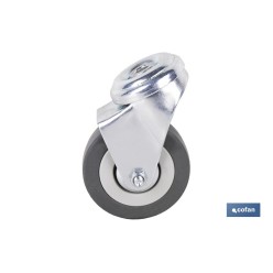 RUEDA GOMA/GRIS PASANTE Ø60X22MM