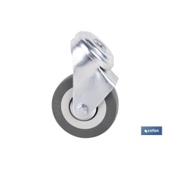 RUEDA GOMA/GRIS PASANTE Ø60X22MM