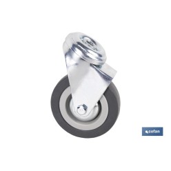 RUEDA GOMA/GRIS PASANTE Ø75X22MM