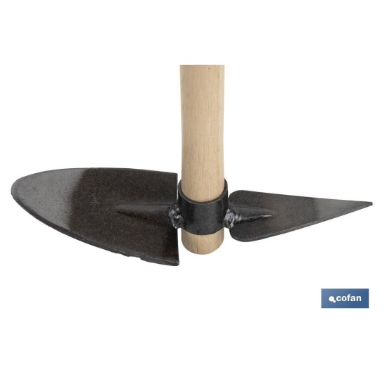 ZACHO CURVO CON PUNTA Y MANGO DE MADERA 230 X 80 MM 180 G