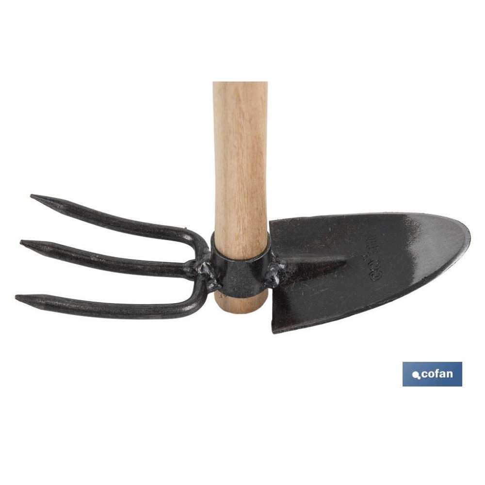 ZACHO CURVO 3 PUNTAS Y MANGO DE MADERA 210 X 80 MM 200 G