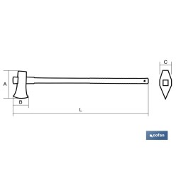 MAZA CUÑA L-900-204 FIBRA VIDRIO