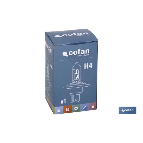 Comprar LÁMPARA HALÓGENA COFAN H4 (P43t) 12 Cofan | almacendeferreteriacor.es