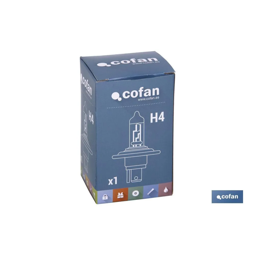 Comprar LÁMPARA HALÓGENA COFAN H4 (P43t) 12 Cofan | almacendeferreteriacor.es