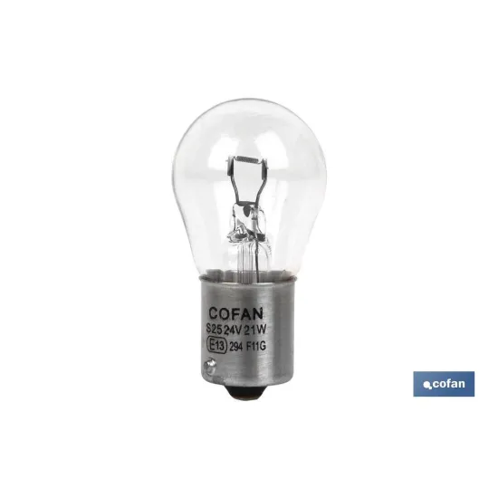 Comprar LÁMPARA COFAN 1 POLO P21W (BA15s) 2 Cofan | almacendeferreteriacor.es