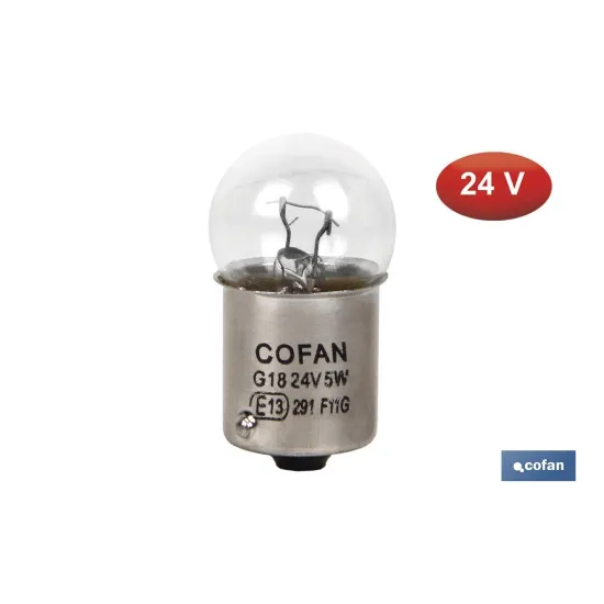 Comprar LÁMPARA COFAN PILOTO R5W (BA15s) 24 Cofan | almacendeferreteriacor.es