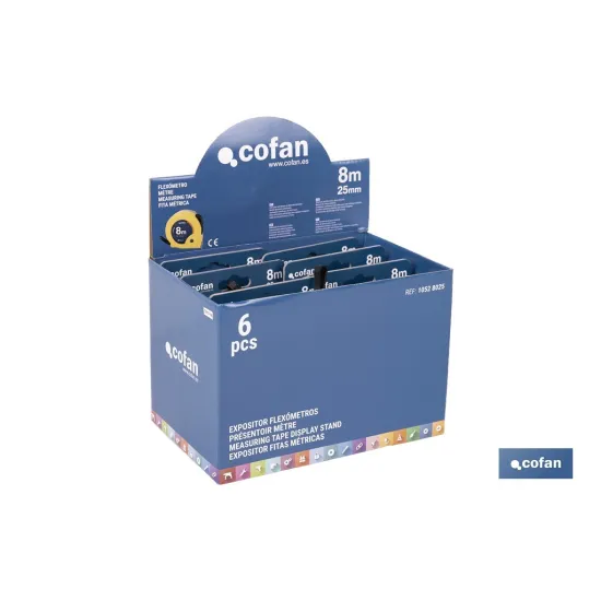Comprar EXPOSITOR DE FLEXÓMETROS 25 MM X 8  Cofan | almacendeferreteriacor.es