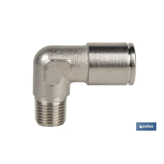Comprar CONEXION CODO  TUBO 4mm. ROSCA 1/4  Cofan | almacendeferreteriacor.es