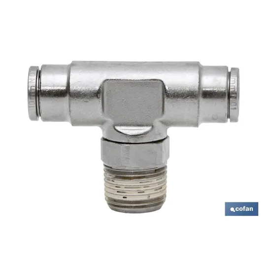 Comprar CONEXIÓN T TUBO 10mm. MACHO 3/8 (PA Cofan | almacendeferreteriacor.es